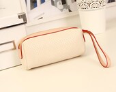 Women Leather Wallet Purse Clutch bag Handbag coins/money/cell phone/makeup tools white