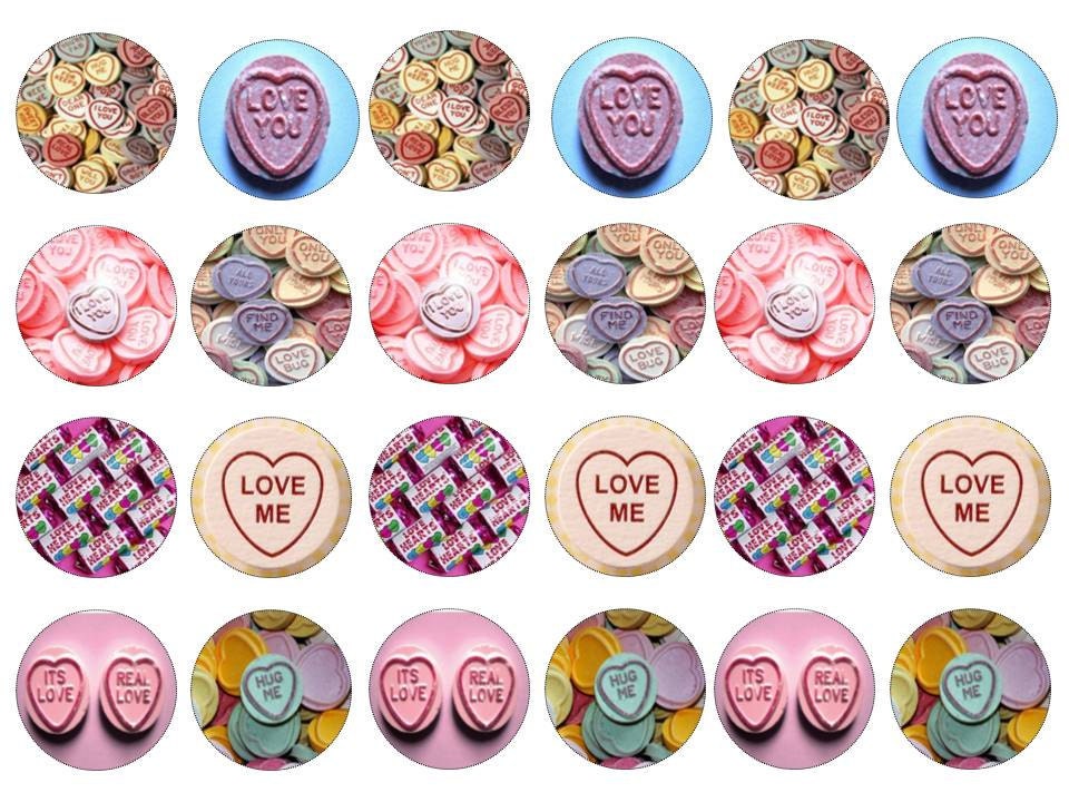 Love Hearts Cake/Cookie Edible Toppers