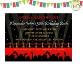 Red Carpet Invitation with Paparrazzi, Hollywood Party, Red Carpet Birthday Party, Movie Theatre Marquee, Hollywood Invitation