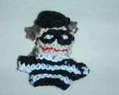 Knitted Pippi Longstocking finger puppets