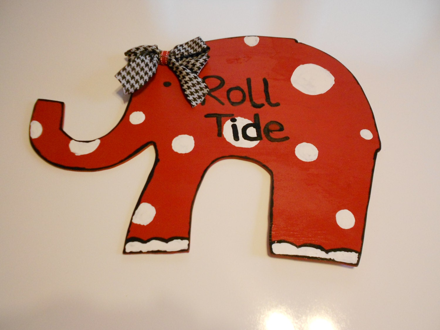 Handpainted Alabama Themed Elephant - Roll Tide - Big Al - Bama