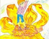 DREAM, children's art, limited edition print on canvas