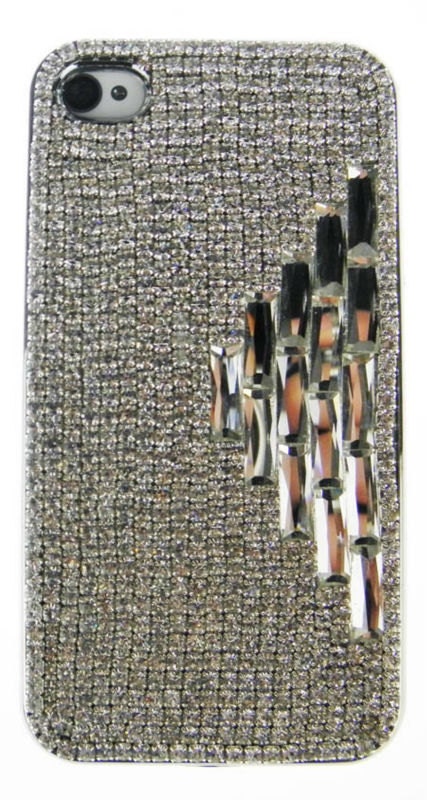 New Arrival  3D Bling Crystal Mosaic Triangular Geometric Plating Pattern Diamond Case For Iphone 4 4S 5
