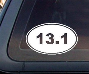 13.1 Marathon Runner Euro Oval 5" Vinyl Decal Widow Sticker for Car, Truck, Motorcycle, Laptop, Ipad, Window, Wall, ETC