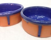 A pair of handmade terracotta tapas bowls