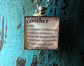 Vintage Dictionary Word Mother Glass Necklace