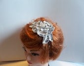 fascinate bridal hair accessory, ,flower headpiece, sequin headband
