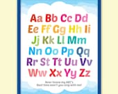 Rainbow alphabet - capital and lower case letters. 40x50cm on 260gsm photo paper