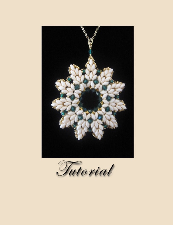 PDF for Emerald and Ivory Feather Pendant- beadweaving beaded seed bead jewelry beading pattern tutorial
