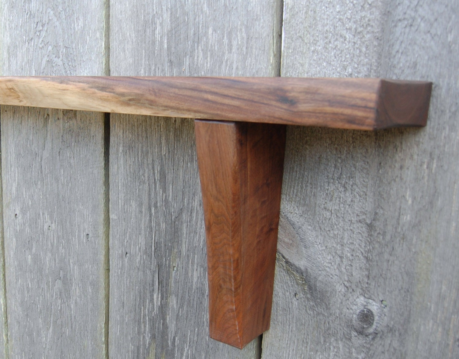 Walnut Ledge Mantle, Shelf, Rustic, Reclaimed, Live Edge, Timber, Craftsman Style Large Shelf