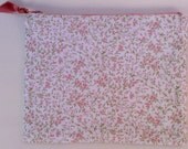 Beautiful cosmetic/accessories bag with little pink flowers
