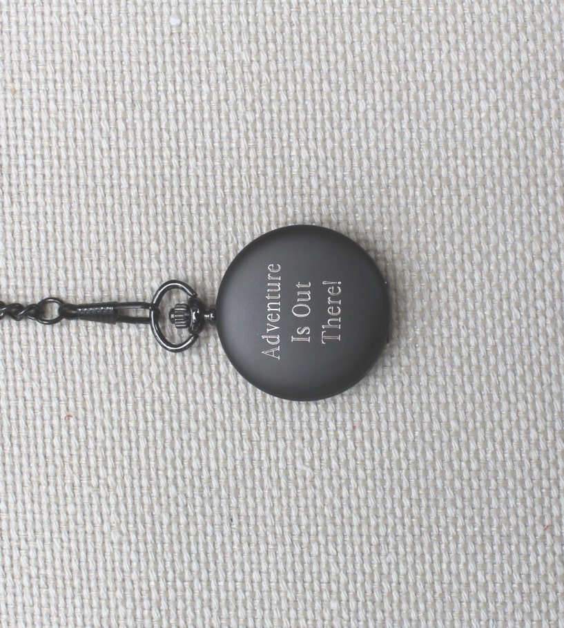 Personalized Gunmetal Pocket Watch - Groomsmen Gift - Fathers Day Gift - Wedding Party Gift - Best Man Gift