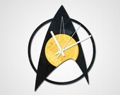 Handmade Recycled Retro Record Clock - Star Trek