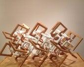 Modern Modular Contemporary Geometric Ceramic and Wood Sculpture "Rt 22 West" by Steven Speeney