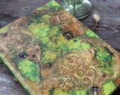 Hand bound notebook, journal, diary, art journal diary for creative thoughts: "Vivacity in green"