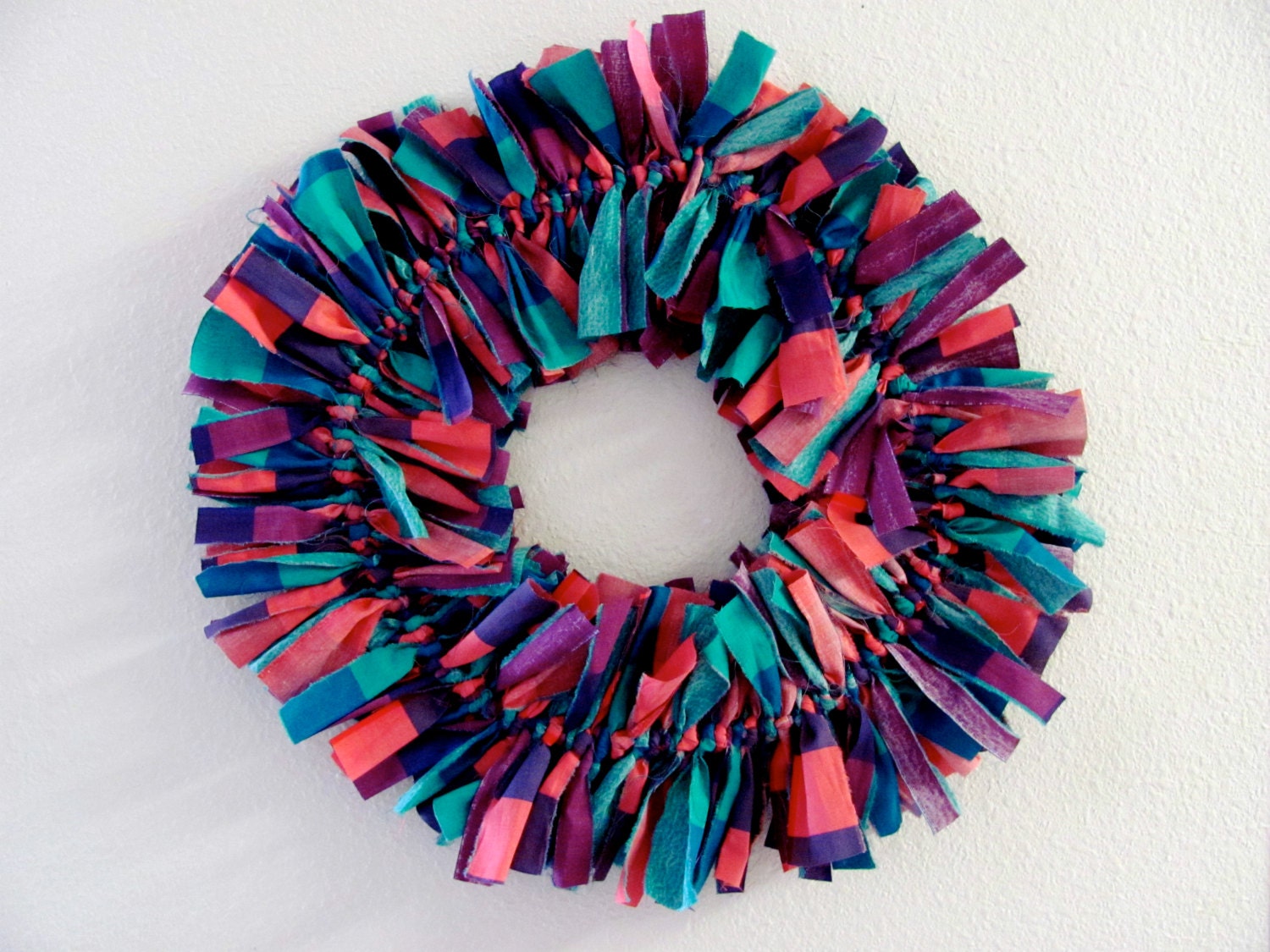 Happy Spring Fabric Wreath