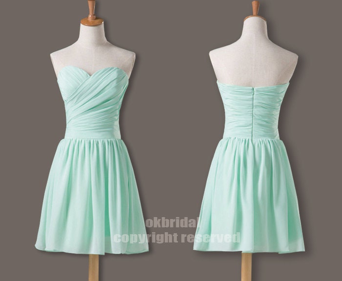 Tiffany blue bridesmaid dress, blue bridesmaid dress, cheap bridesmaid dress, short bridesmaid dress, short prom dress, RE233