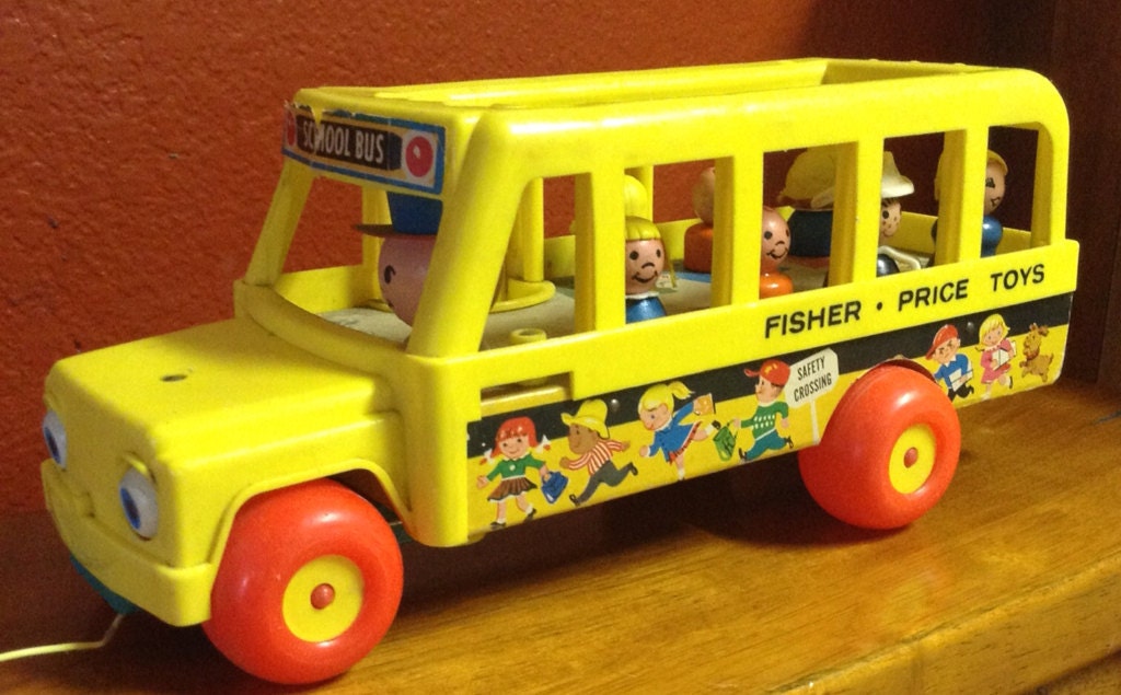 1965 Vintage Fisher Price Pull Bus