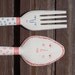 Unique hand painted folk art - Large wooden fork and spoon decoraton/wall hanging