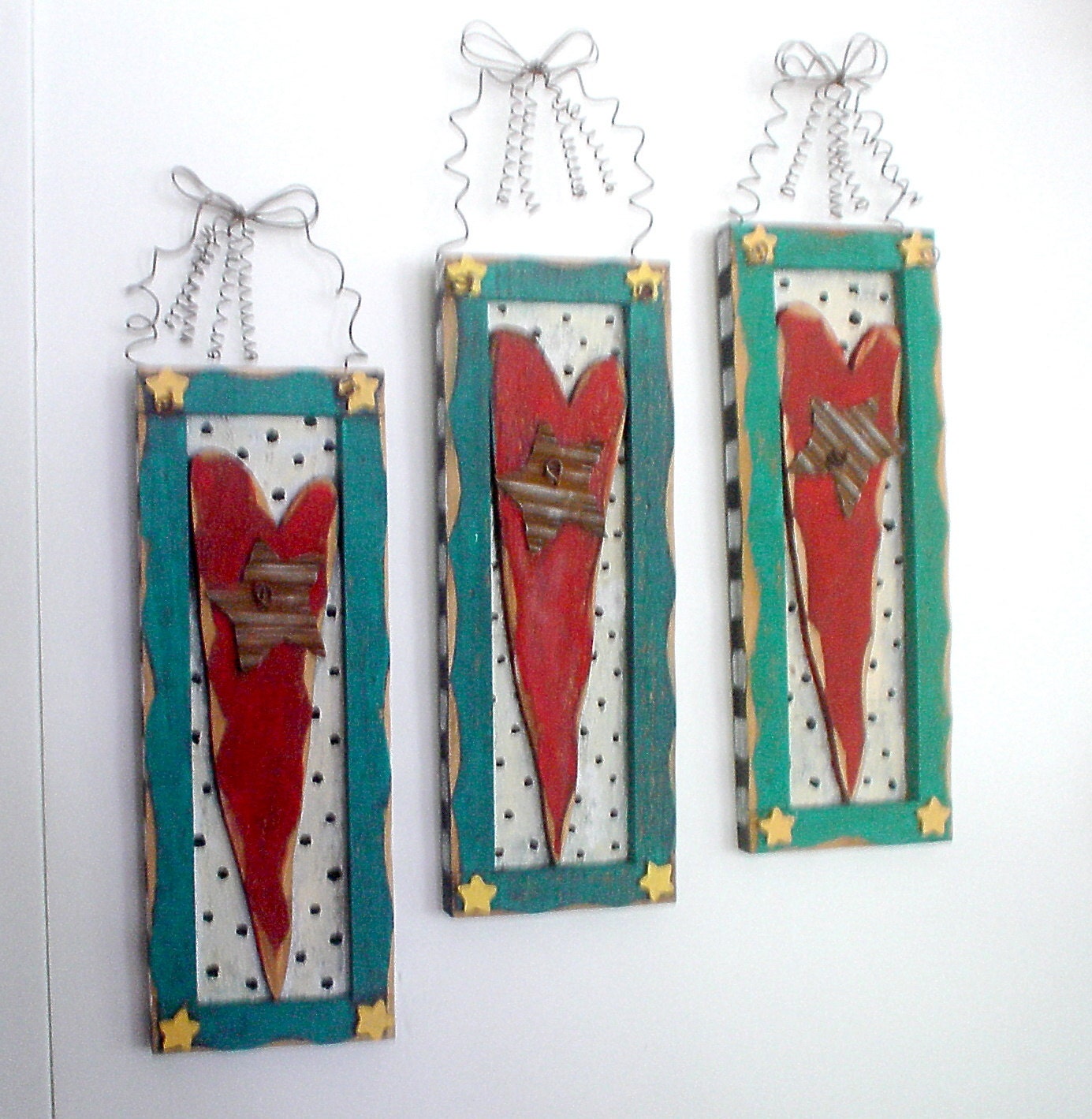 Folk Art Mixed Media - Happy Heart Number 23-25