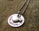 Custom Teacher's Necklace - Teach, Inspire, Love - Necklace with Apple Charm