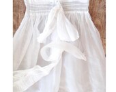 ANTIQUE french girl first communion // white organdi 1900's dress