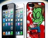 Zombie boy Iphone 4 case - walking dead blood splatter Iphone 4 4S plastic case - Funny cartoon horror supernatural  plastic iphone 4S case