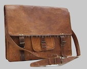 Mens Leather Messenger Bag (Handmade 17 inch ) / Cross Body/ Laptop bag/ MacBook Bag/ Retro Satchel/ Shoulder Bag/ Everyday Travel Bag