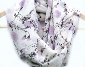 Floral Infinity Scarf. Loop Scarf. Women Accessories