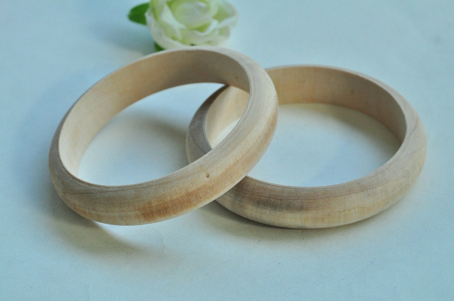 2pcs Wood Bracelet Unfinished Natural Wood Bangle Wood Bracelet - No Varnish & No Lacquer 65mm MT241
