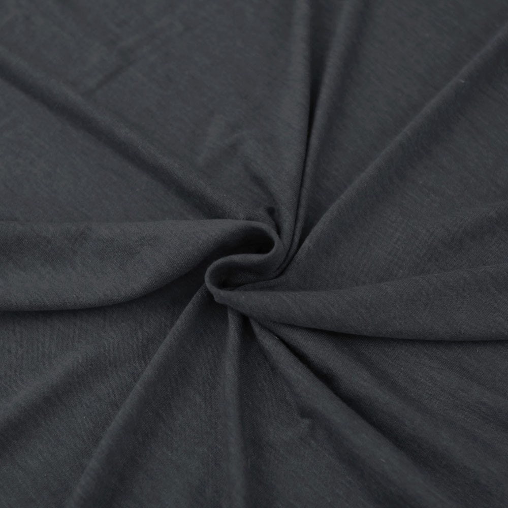 Charcoal Two-tone JERSEY KNIT Fabric Dress Fabric Charcoal Designer Polyester Rayon Stretch Jersey Knit Fabric by the Yard
