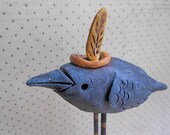 Thanksgiving Crow Original clay folk art sculpture
