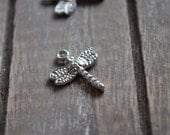 10 Pieces Silver Color Mini Dragonfly Jewelry Spacer, Silver Metal Jewelry Connector, Jewelry Supply