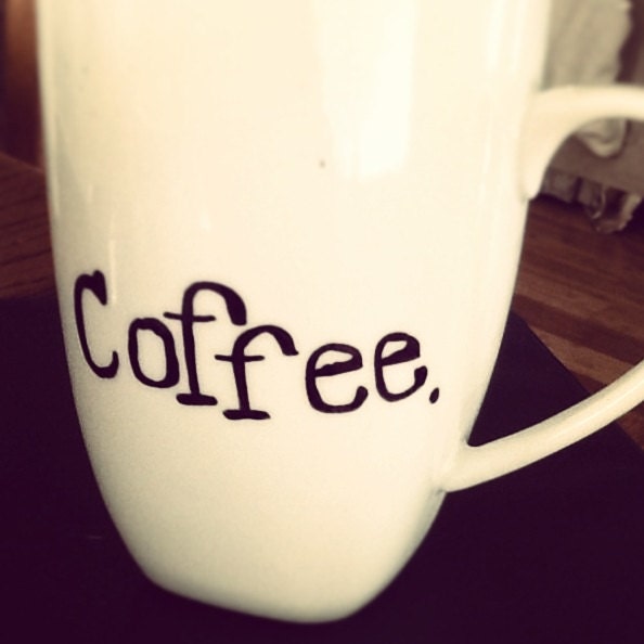 Customized Handwritten Typewriter Coffee Mug with Handmade Design from Anchored By J