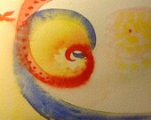 Watercolour Painting 'Red Bird' Original