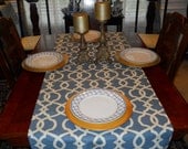 Ocean Blue Table Runner, Decorative Table Runner/Drape, 25''x91'' Buffet Banquet Scarf, Serving, Dresser Scarf, Table Linen
