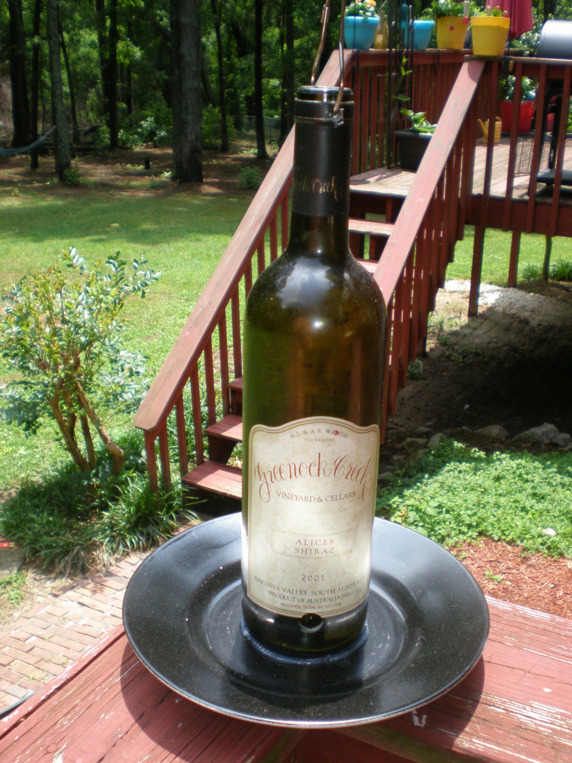 Wine Bottle Bird Feeder