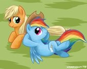 AppleDash Applejack Rainbow Dash MLP Print A4