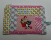 Patchwork vintage cotton make-up bag/purse 'A Bit Of Slap' - original fabric from 1950s/60s