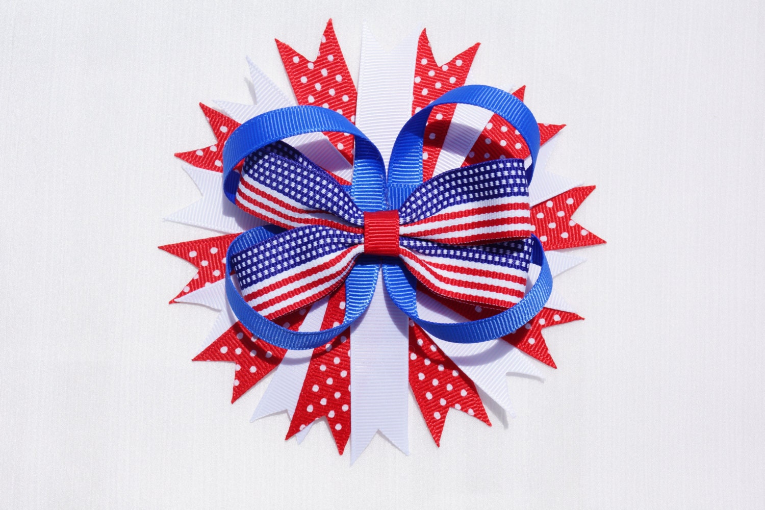 4th of July Stacked Hairbow