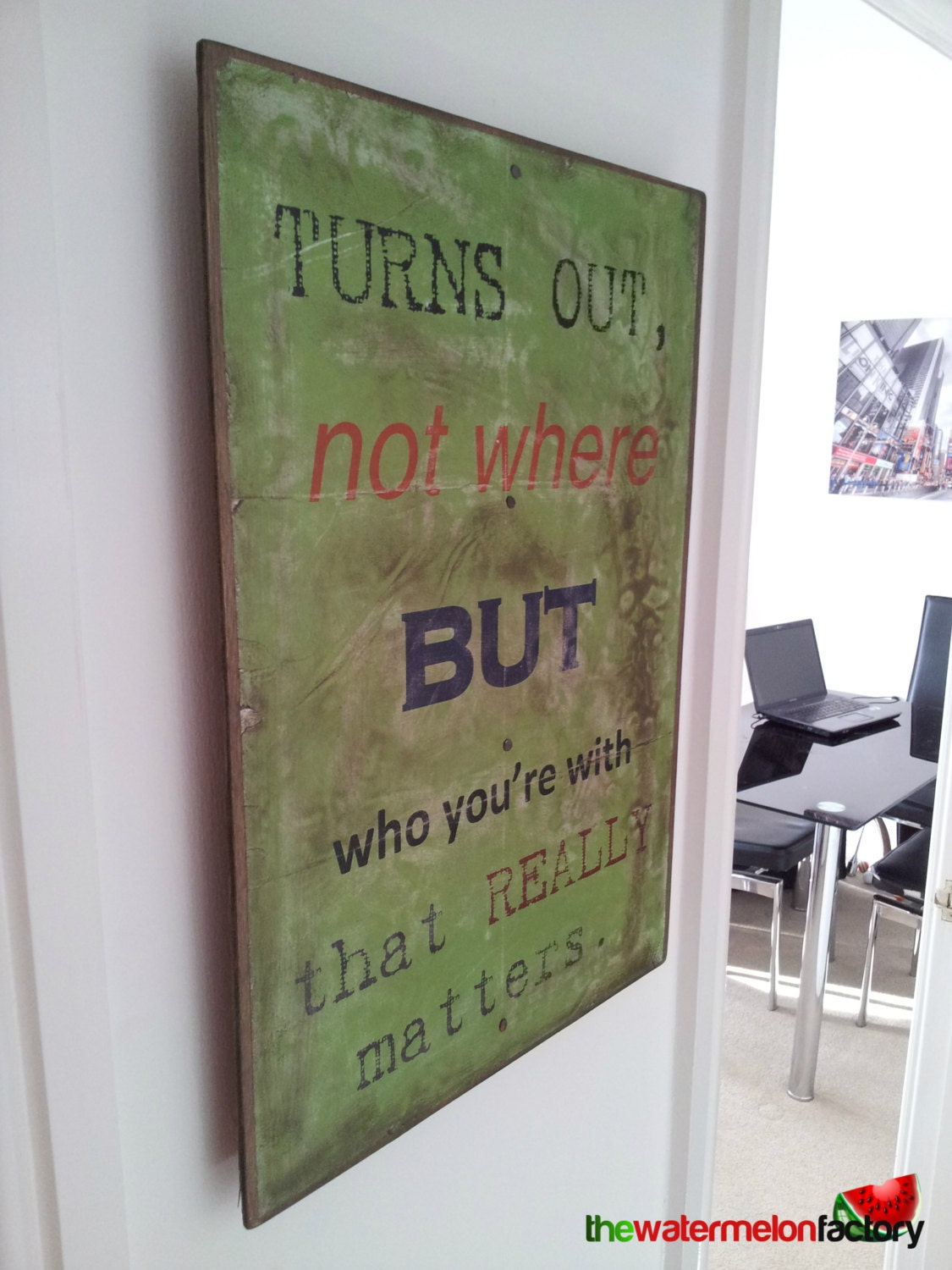 Unique 'Floating' Handmade Original Distressed Wall Art Vintage Wooden Sign Typography Lyric - The Dave Matthews Band DMB
