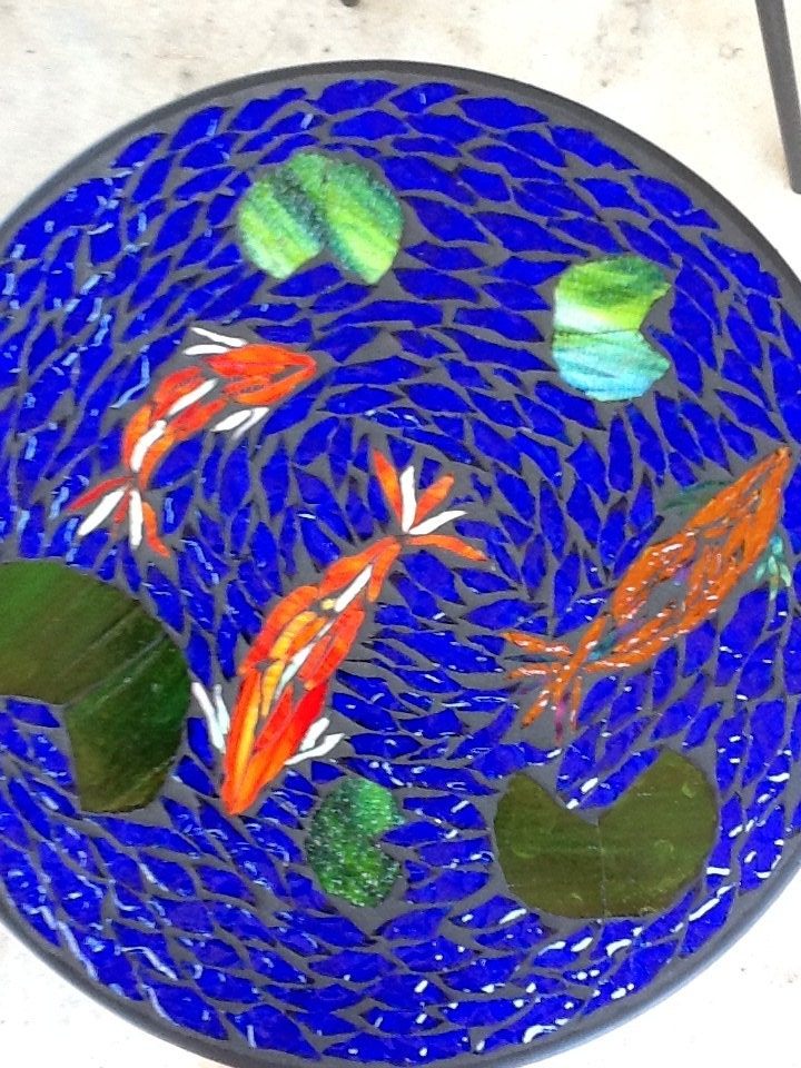 Beautiful custom made glass mosaic table.