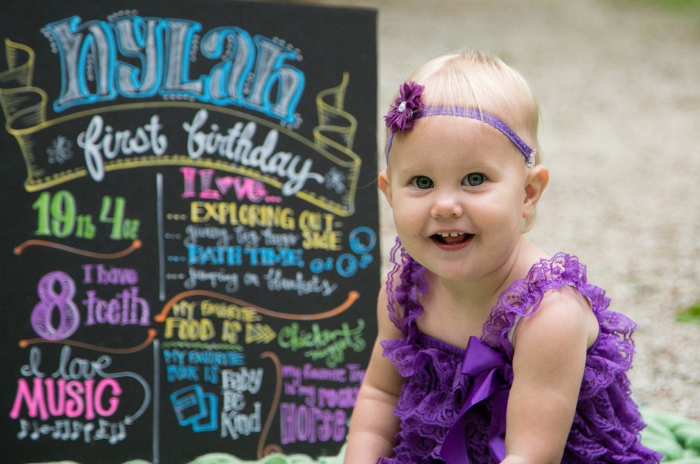 Chalkboard Art, First birthday, Baby Portrait Keepsake, Personalized Unique Custom Chalkboard, Gift, Baby Photography Prop,  Newborn, Chalk
