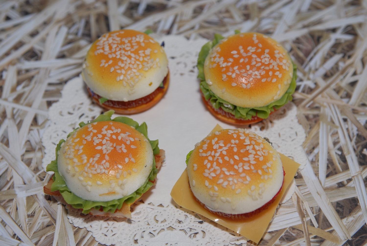 2 Kawaii Squishy Burger Charms
