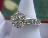 Engagement Ring 3.40ct Round Diamond 14kt white Gold EGL certified E I1 Blueriver47 on Etsy Fine Jewelry