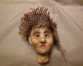 OOAK Polymer Clay Hand Sculpted Head - Art Doll Parts