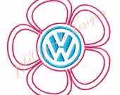 INSTANT DOWNLOAD -- VW (Volkswagen) Flower Embroidery Design File