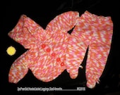 2pc Hand Knitted Pram set, Hooded Jacket, Leggings, 3 - 6 months