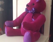 Harris Tweed, 15 inch jointed teddy, made in Scotland