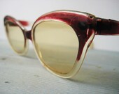 Crazy 50th cateyeglasses. darkred. vintage eyewear for Hipster. Festival summer is coming